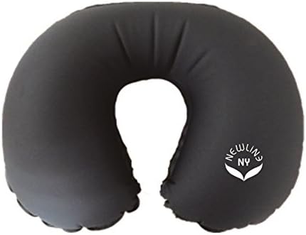 NEWLINE NY Quick And Easy Travel Neck Pillow With Drawstring Pouch Dark Grey