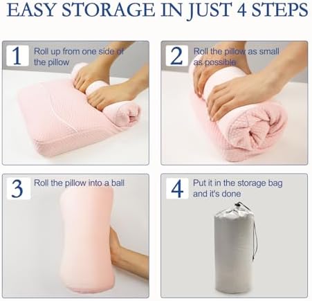 Memory Foam Travel Pillow with Neck Support and Fast-Debonding Foam