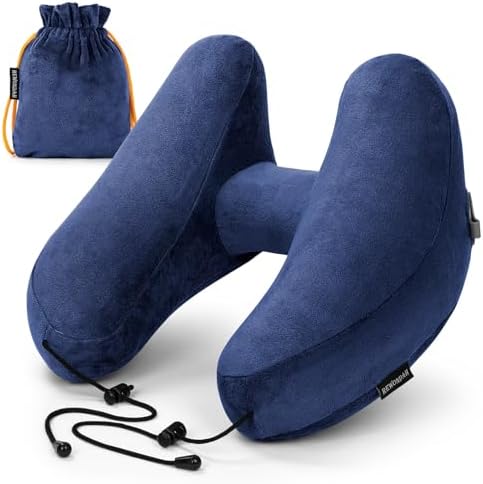 H-Shaped Inflatable Travel Pillow for Neck Support
