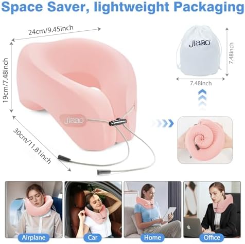 Jiaao Travel Pillow with Eye Masks and Earplugs