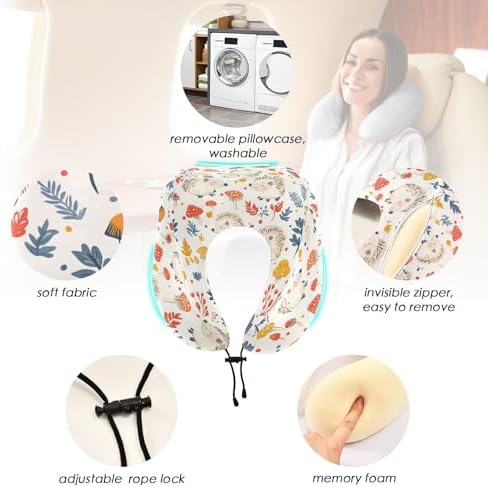 ALAZA Neck Travel Pillow with Memory Foam and Soft Cover 1