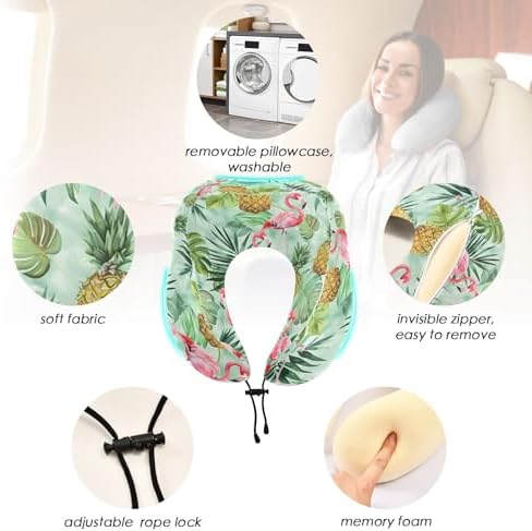 ALAZA Neck Travel Pillow with Memory Foam Comfort and Support