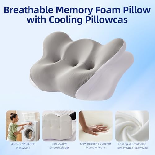 FUNCCUBE Cervical Neck Pillow with Cooling Case