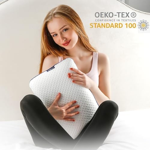Memory Foam Pillow Temperature Regulating Long-Lasting Travel Camping White