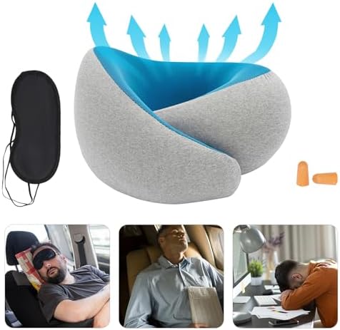 Memory Foam Travel Neck Pillow for Adults Ergonomic Design
