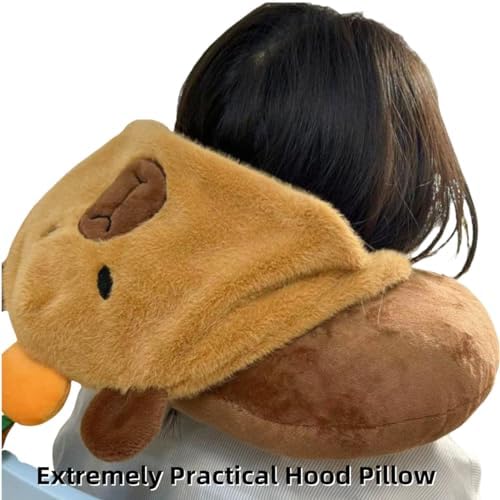 Adjustable Capybara-Shape Neck Pillow for Travel Comfort