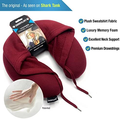 Memory Foam Travel Pillow Burgundy