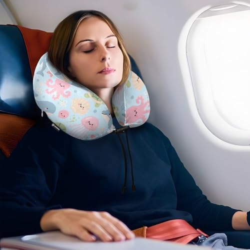 ALAZA Portable Washable Memory Foam Neck Pillow with Cartoon Design