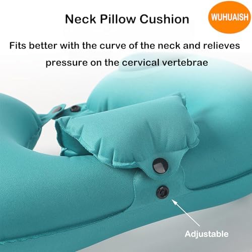Wuhaus Inflatable Travel Neck Pillow with Cushion and Storage Case
