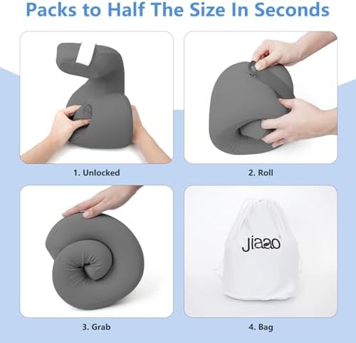 Travel Neck Pillow with 3D Eye Masks and Earplugs