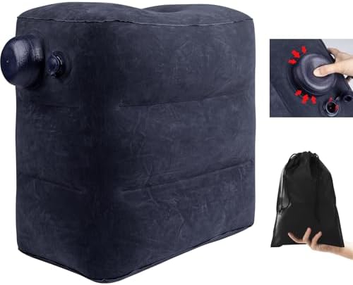 Inflatable Foot Rest for Air Travel and Car Adjustable Pillow