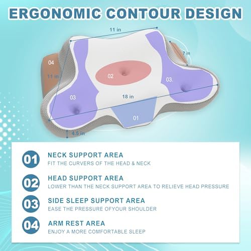 DWCN Cervical Pillow for Neck and Shoulder Pain Relief