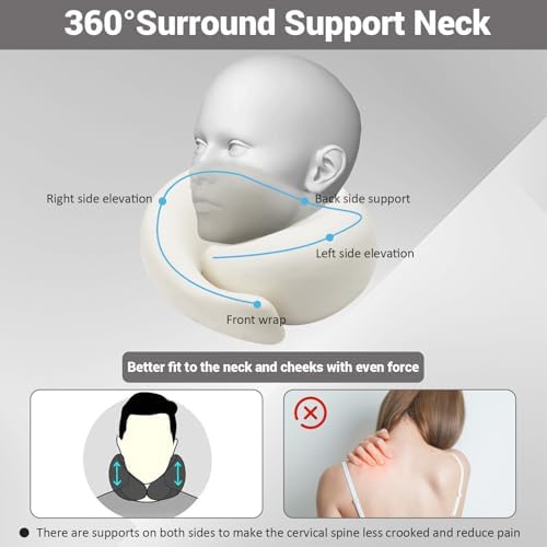 Supportive 100 Memory Foam Neck Pillow for Travel