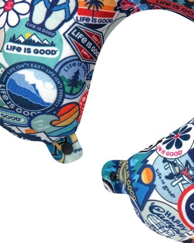 Life is Good Neck Pillow - Soft Memory Foam Travel Support