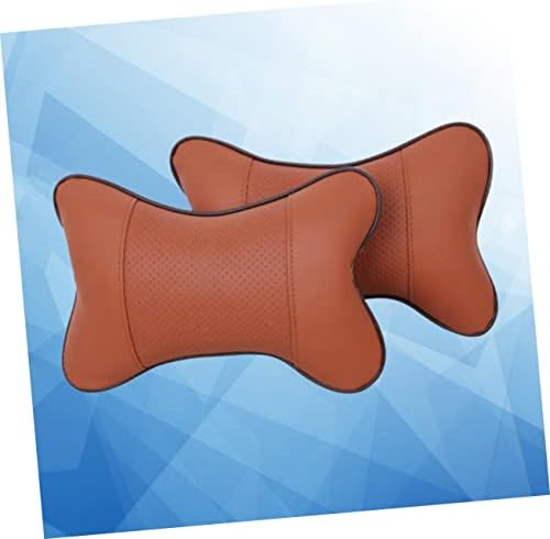 CHILDWEET 2pcs Car Neck Pillow for Headrest Support Brown