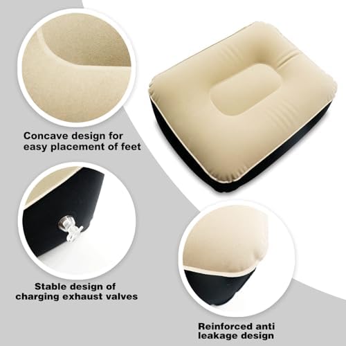 Comfortable Inflatable Foot Rest for Airplanes Cars