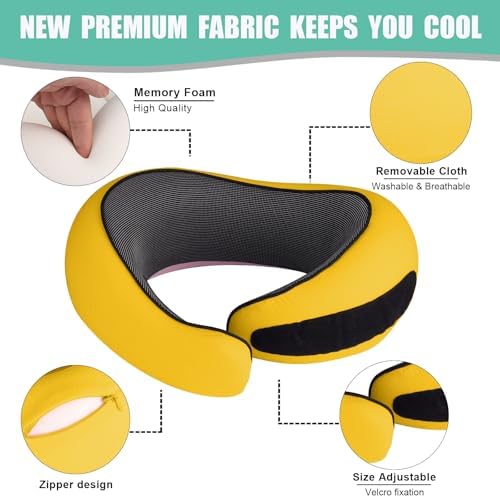 2025 New Travel Pillow for Airplane Yellow