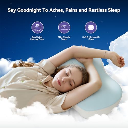 Memory Foam Pillow for Neck and Shoulder Pain Relief