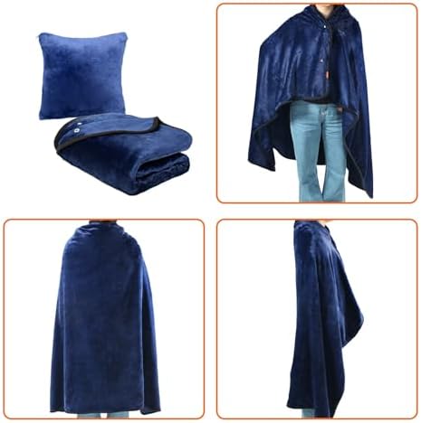 Sojoy 3-in-1 Travel Wearable Blanket Set for Long Trips
