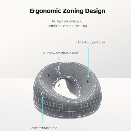 Premium Face Down Pillow - Adjustable Memory Foam for Comfort