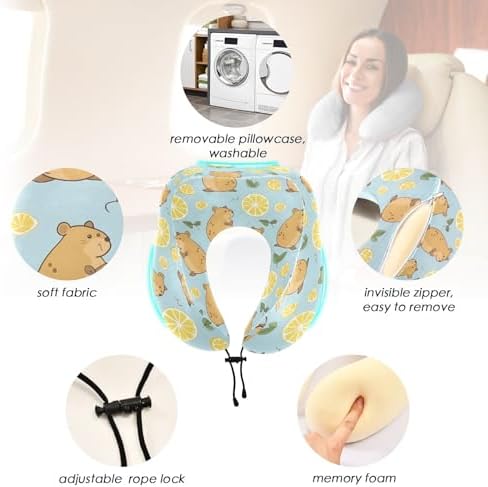 ALAZA Memory Foam Neck Pillow for Travel and Comfort