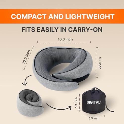Memory Foam Breathable Airplane Neck Pillow for Comfort Pain Relief