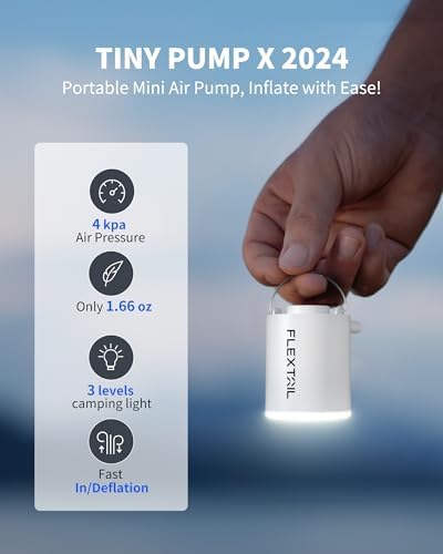 FLEXTAILGEAR Ultra-Compact Camping Air Pump with Camping Light