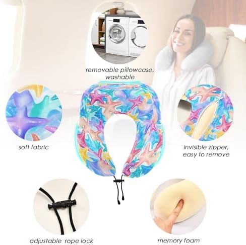 Adjustable Memory Foam Neck Pillow for Air Travel