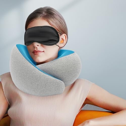 Memory Foam Travel Neck Pillow for Adults Ergonomic Design