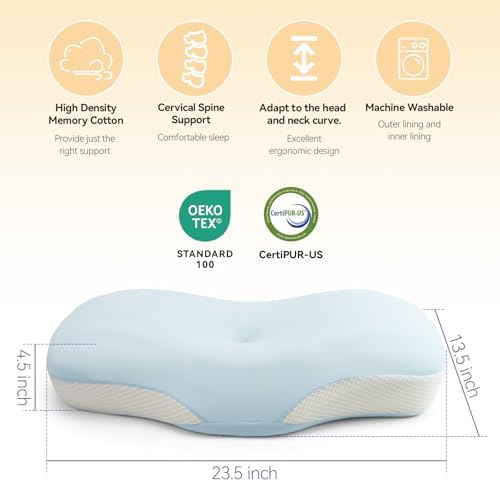 Memory Foam Pillow for Neck and Shoulder Pain Relief