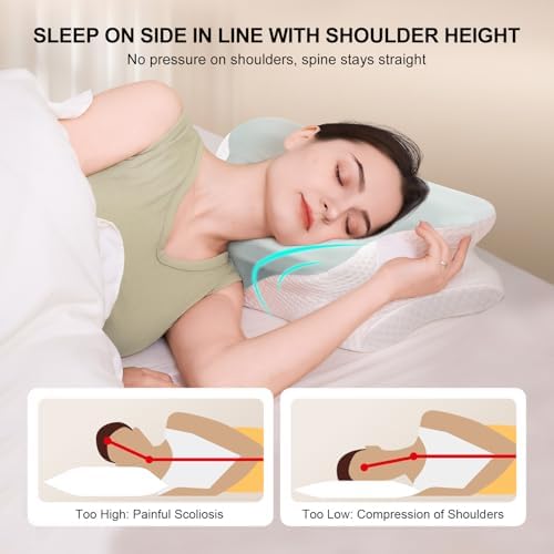 RASUSS Cervical Neck Pillow - Pain Relief for Back Stomach Sleepers