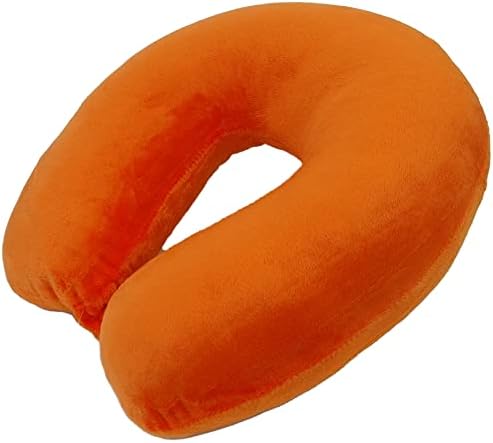 Adult Cozy Soft Microfiber Neck Pillow Orange Travel Home Use