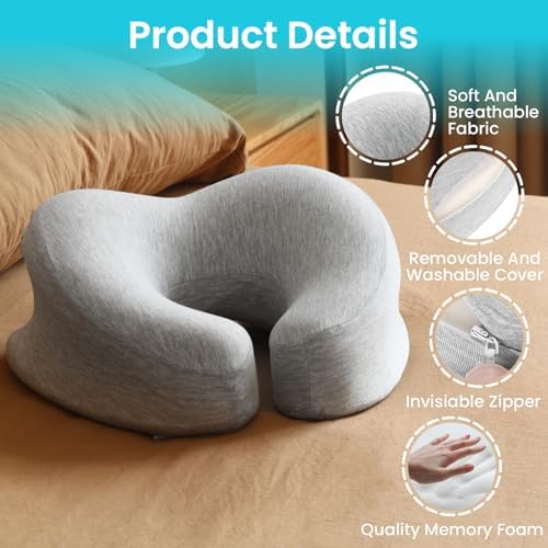 Ulaek Memory Foam Pillow - Neck Back Support Travel-Friendly Choice