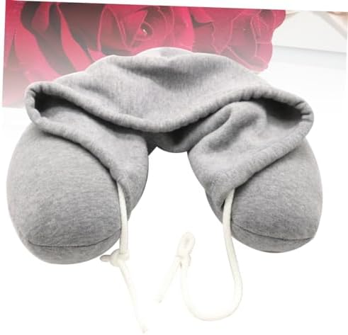 Memory foam U-shaped neck pillow with a hood