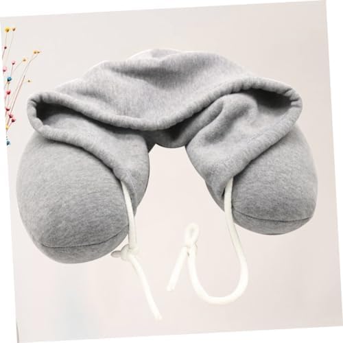Memory foam U-shaped neck pillow with a hood