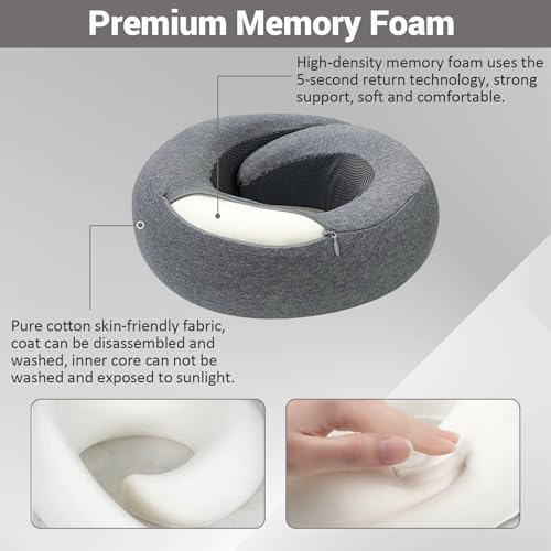 Supportive 100 Memory Foam Neck Pillow for Travel