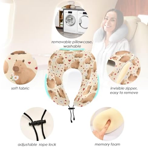 Memory Foam Neck and Shoulder Pillow for Travel and Sleeping