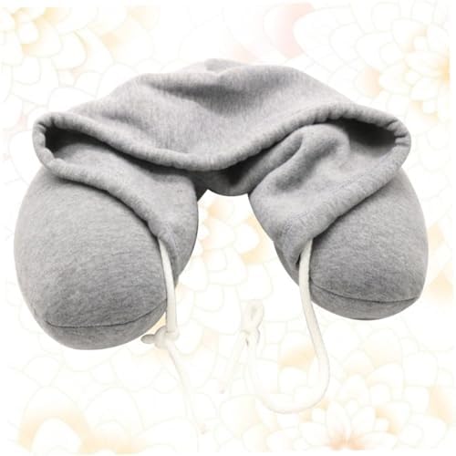 Memory foam U-shaped neck pillow with a hood