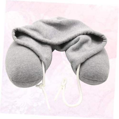 Memory foam U-shaped neck pillow with a hood