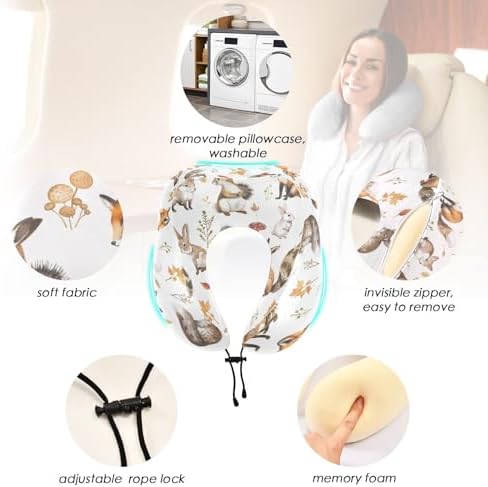 ALAZA - Memory Foam Neck Pillow for Travel Airplanes More