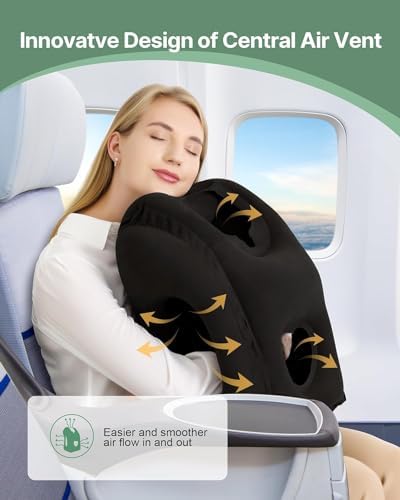 JefDiee Inflatable Travel Pillow Airplane Neck Pillow