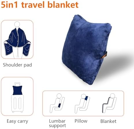 Sojoy 3-in-1 Travel Wearable Blanket Set for Long Trips