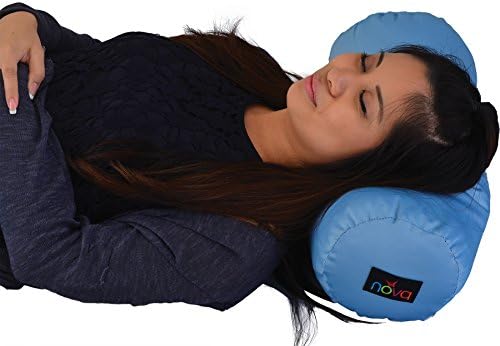 NOVA Full Satin Roll Pillow - Light Blue