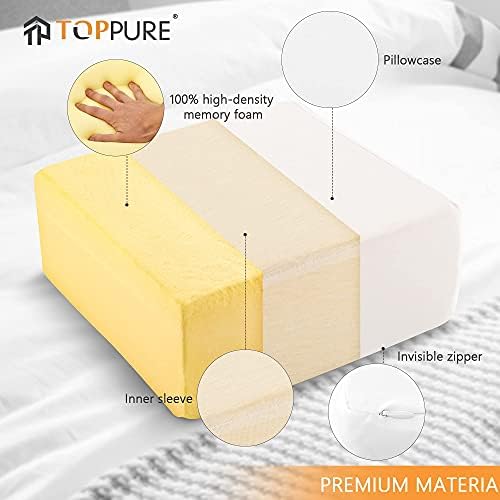 TOPPURE Cube Memory Foam Pillow for Side Sleepers 14x14x6