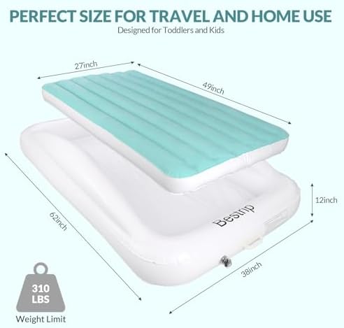 Bestrip Toddler Travel Bed Portable Air Mattress for Camping Road Trip