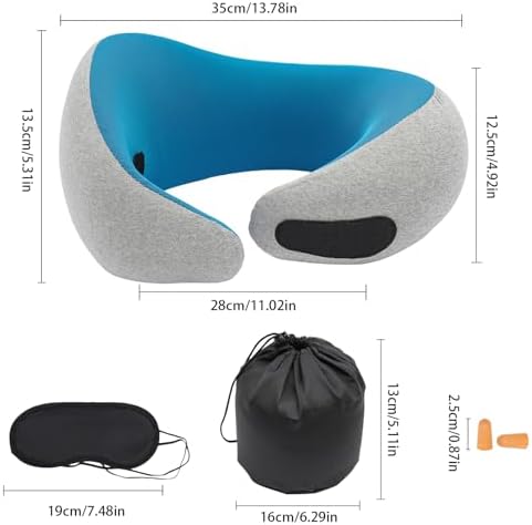 Memory Foam Travel Neck Pillow for Adults Ergonomic Design