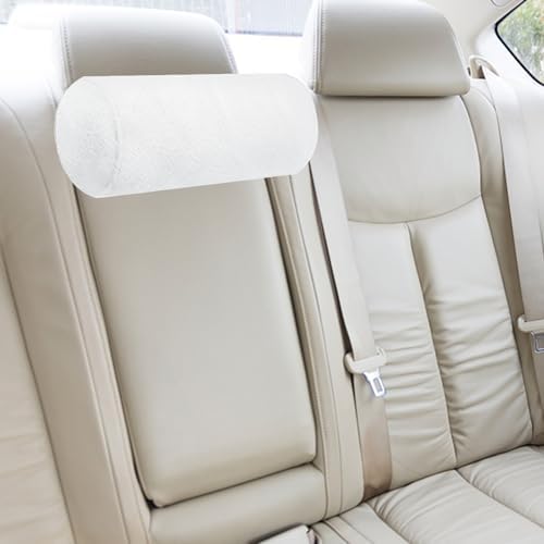 VF03Cylinder Car Pillow Case - Crystal Velvet Neck Pillow for Car Headrests - White