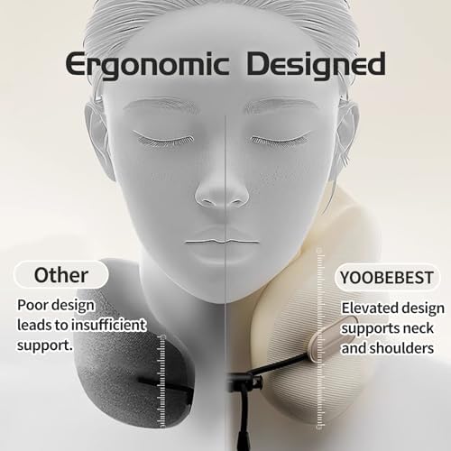 YOOBEBEST Travel Pillow Memory Foam Premium Comfort
