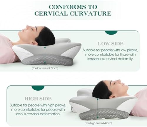 LTHTRADE Ergonomic Memory Foam Neck Pillow for Adults
