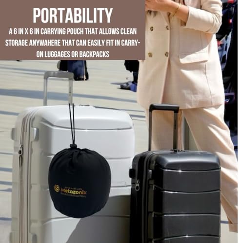 Metazonix Travel Pillow for Airplane Neck Support - Soft Memory Foam